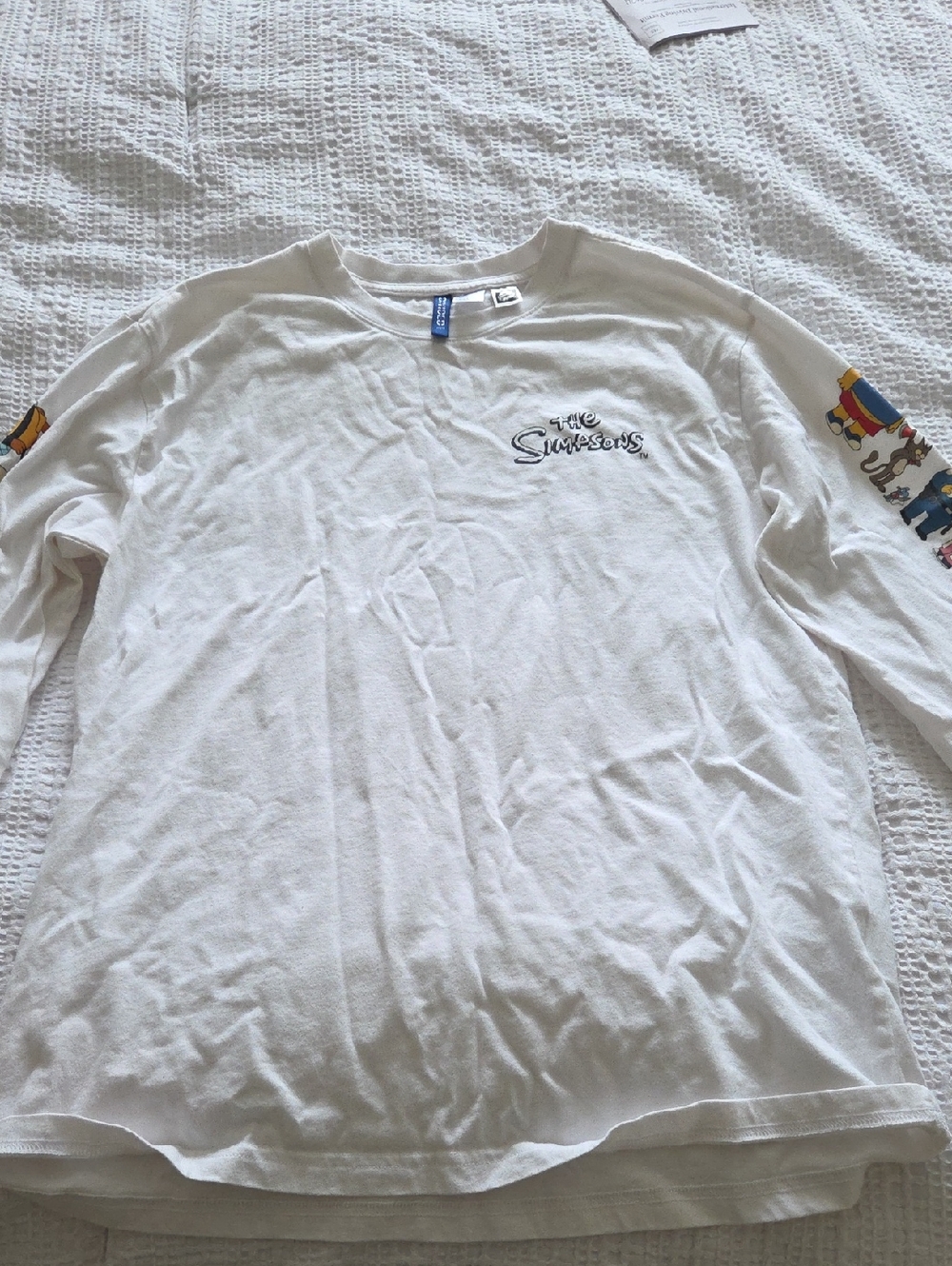 Uniqlo White Long-Sleeve The Simpsons Graphic Tee